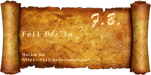 Feil Béla névjegykártya